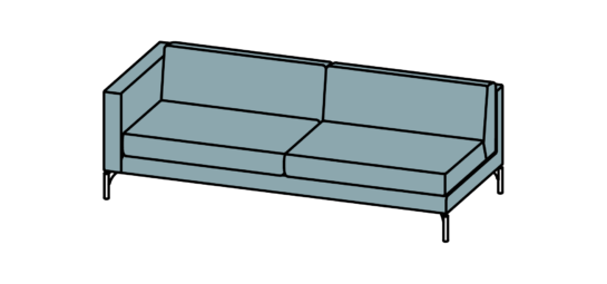 hm34r2 1-seat + 1 narrow arm