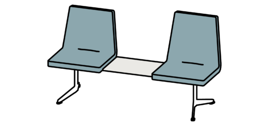 hm213k bench, 2 seats with arms