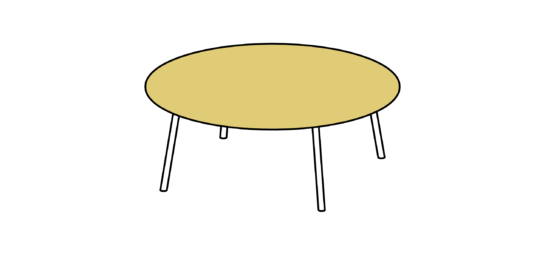 hm21m pill shaped table (top in 2 parts)