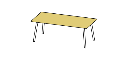 hm21m pill shaped table (top in 2 parts)